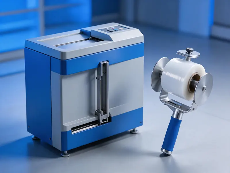 Máquina flejadora semiautomática y despachador manual de película stretch